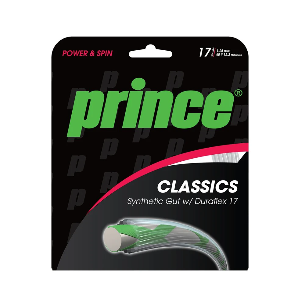 Prince Synthetic Gut 17 W/Duraflex - White 3 Prince Synthetic Gut 17 W/Duraflex - White